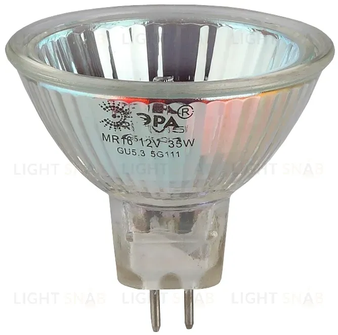 Лампа галогенная Эра GU5.3 35W 3000K GU5.3-MR16-35W-12V-CL C0027355 C0027355