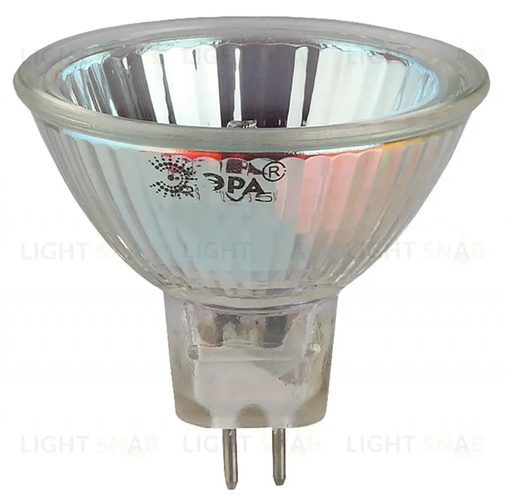 Лампа галогенная Эра GU5.3 50W 3000K GU5.3-MR16-50W-12V-CL C0027358 C0027358