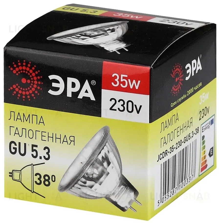 Лампа галогенная Эра GU5.3 35W 3000K GU5.3-JCDR (MR16) -35W-230V-CL C0027363 C0027363
