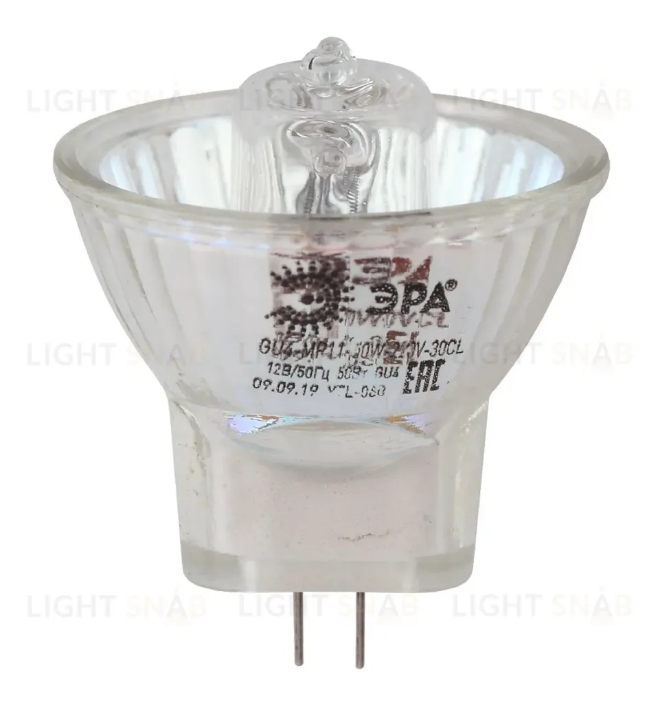 Лампа галогенная Эра GU4 50W 3000K GU4-MR11-50W-12V-30CL Б0044749 Б0044749