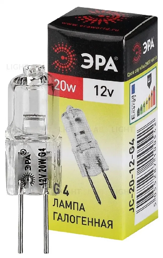 Лампа галогенная Эра G4 20W 3000K G4-JC-20W-12V C0027369 C0027369