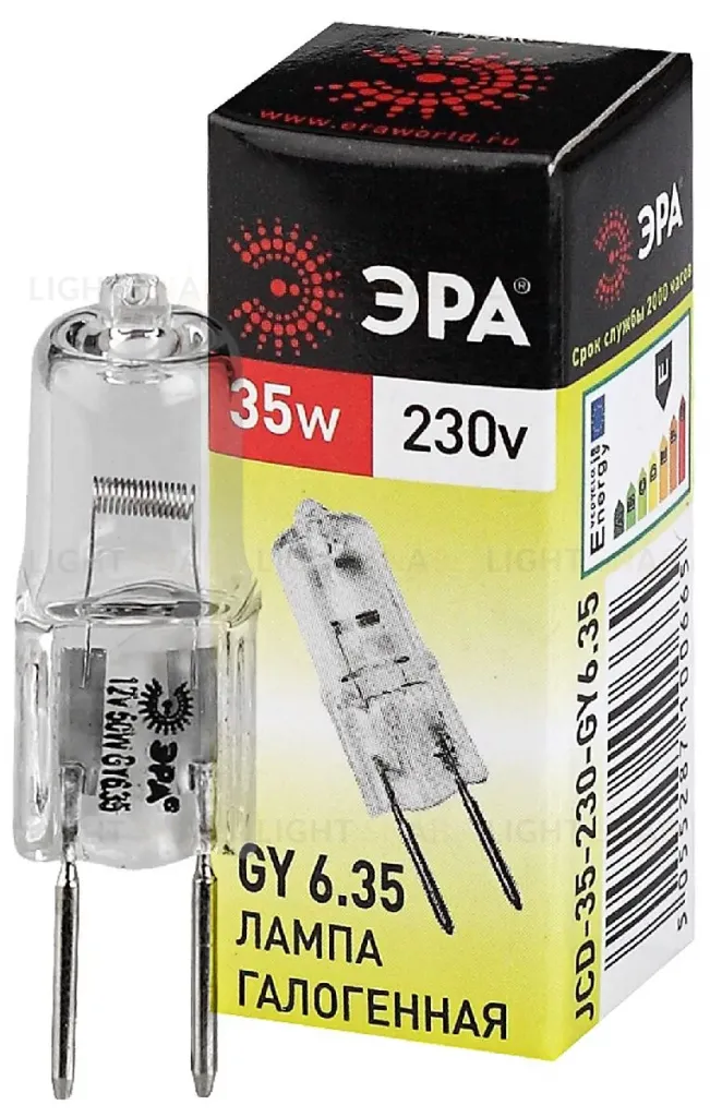 Лампа галогенная Эра GY6.35 35W 3000K GY6.35-JCD-35W-230V C0027373 C0027373
