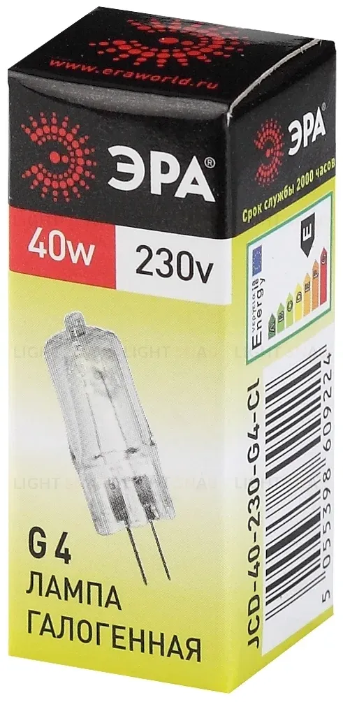 Лампа галогенная Эра G4 40W 3000K G4-JCD-40W-230V-CL C0039280 C0039280