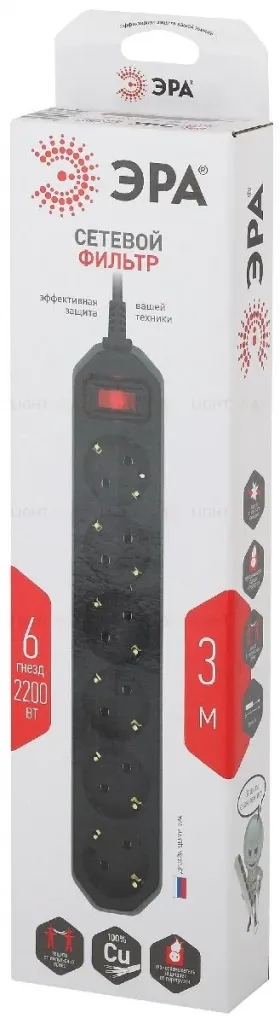 Сетевой фильтр Эра USF-6es-3m-B-BOX Б0037263 Б0037263