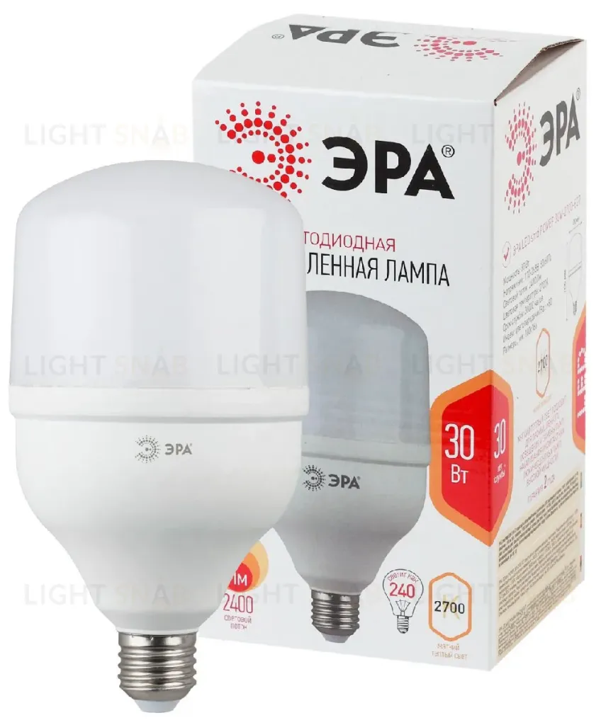 Лампа светодиодная Эра E27 30W 2700K LED POWER T100-30W-2700-E27 Б0027002 Б0027002