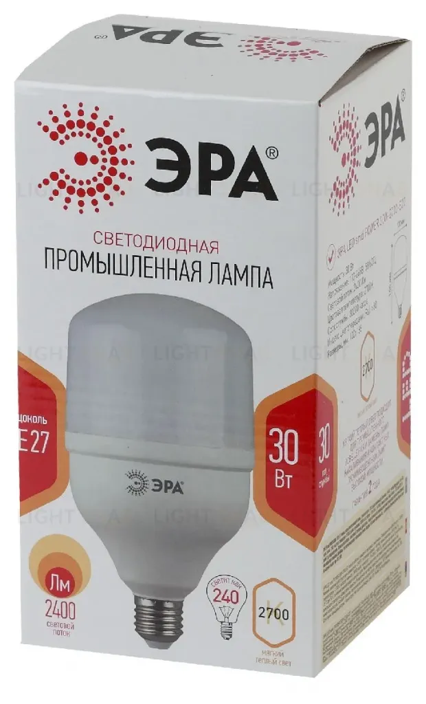 Лампа светодиодная Эра E27 30W 2700K LED POWER T100-30W-2700-E27 Б0027002 Б0027002