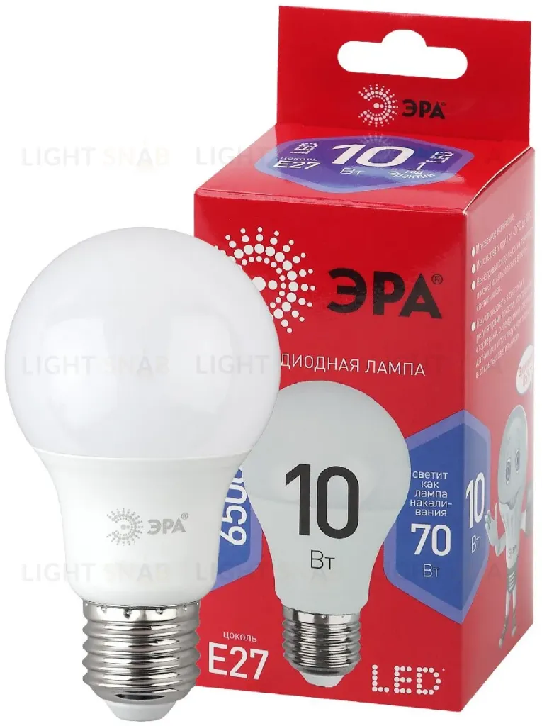 Лампа светодиодная Эра E27 10W 6500K LED A60-10W-865-E27 R Б0045324 Б0045324