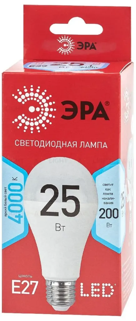 Лампа светодиодная Эра E27 25W 4000K LED A65-25W-840-E27 R Б0048010 Б0048010
