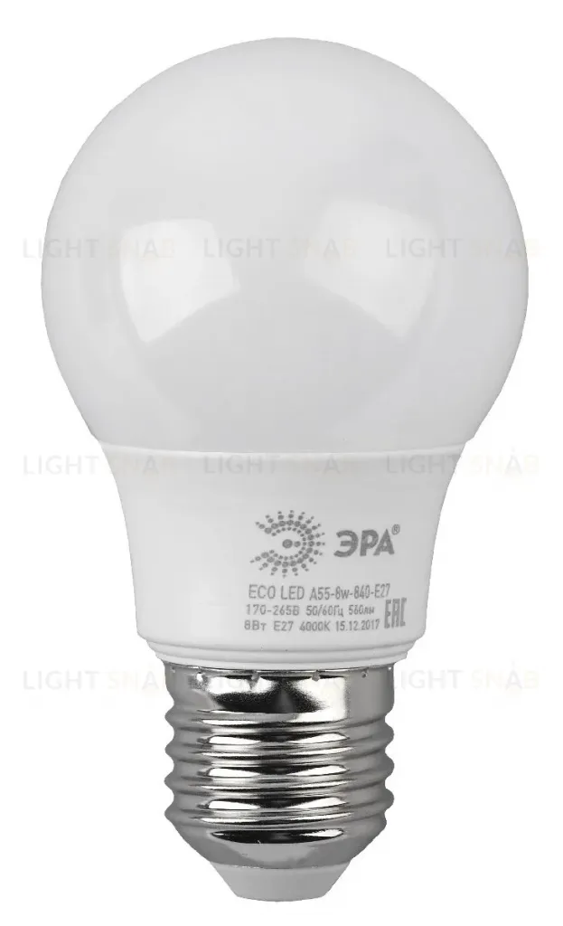 Лампа светодиодная Эра E27 8W 4000K LED A55-8W-840-E27 R Б0052382 Б0052382