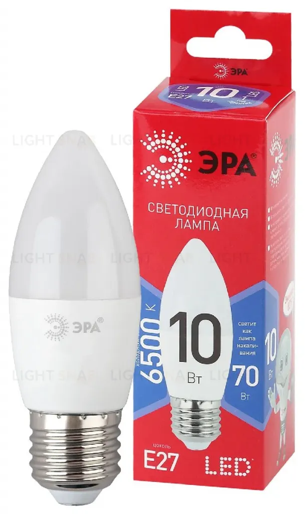 Лампа светодиодная Эра E27 10W 6500K LED B35-10W-865-E27 R Б0045338 Б0045338