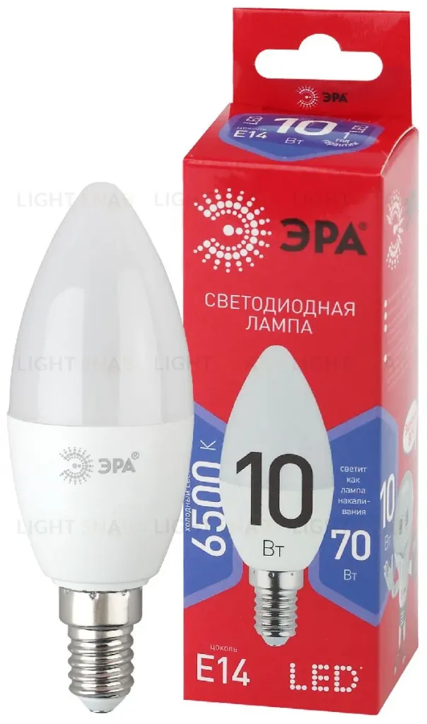 Лампа светодиодная Эра E14 10W 6500K LED B35-10W-865-E14 R Б0045337 Б0045337