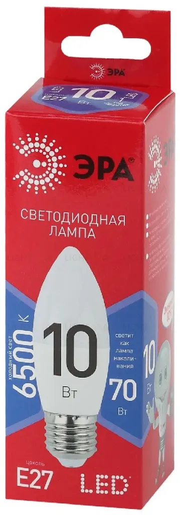 Лампа светодиодная Эра E27 10W 6500K LED B35-10W-865-E27 R Б0045338 Б0045338