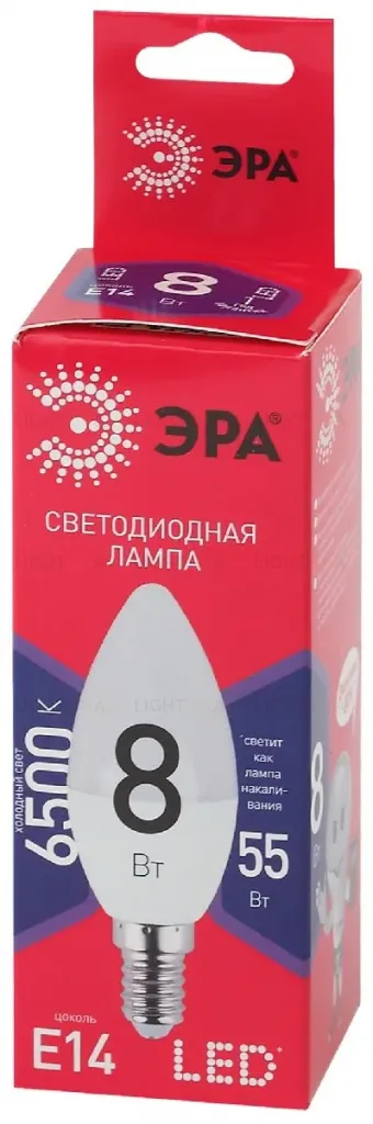 Лампа светодиодная Эра E14 8W 6500K LED B35-8W-865-E14 R Б0045341 Б0045341