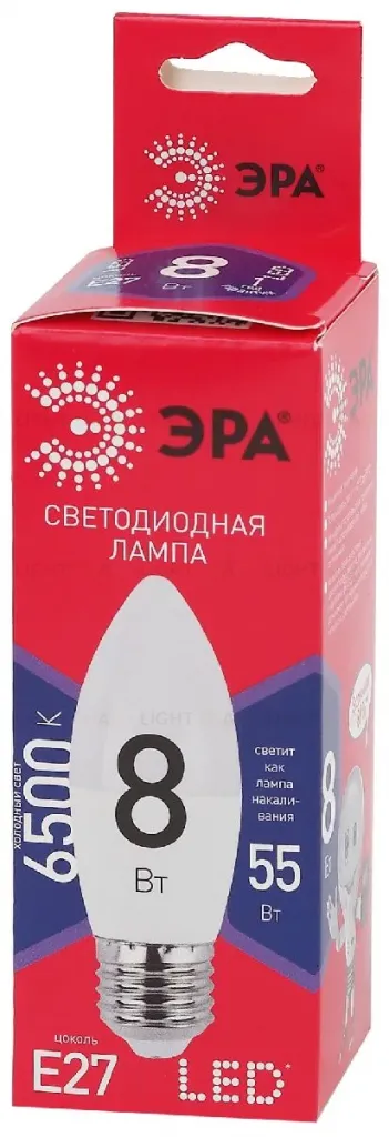 Лампа светодиодная Эра E27 8W 6500K LED B35-8W-865-E27 R Б0045342 Б0045342