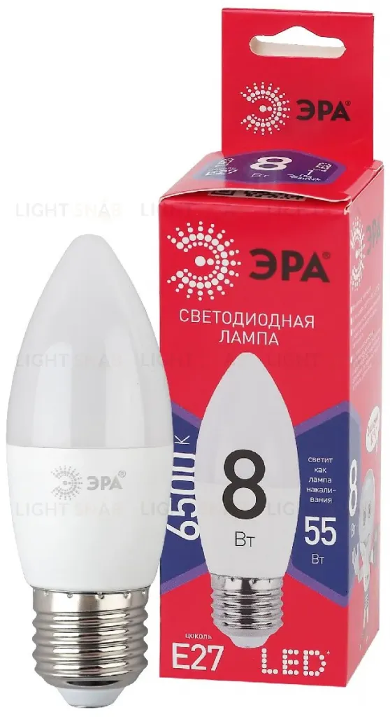 Лампа светодиодная Эра E27 8W 6500K LED B35-8W-865-E27 R Б0045342 Б0045342
