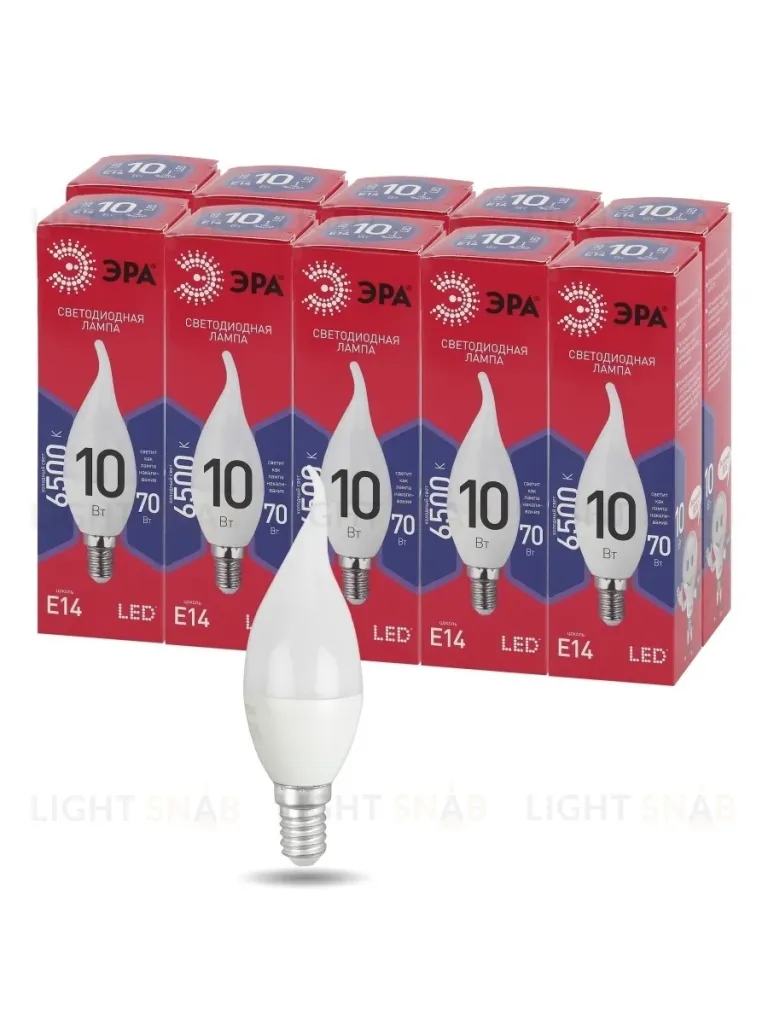 Лампа светодиодная Эра E14 10W 6500K LED BXS-10W-865-E14 R Б0045343 Б0045343