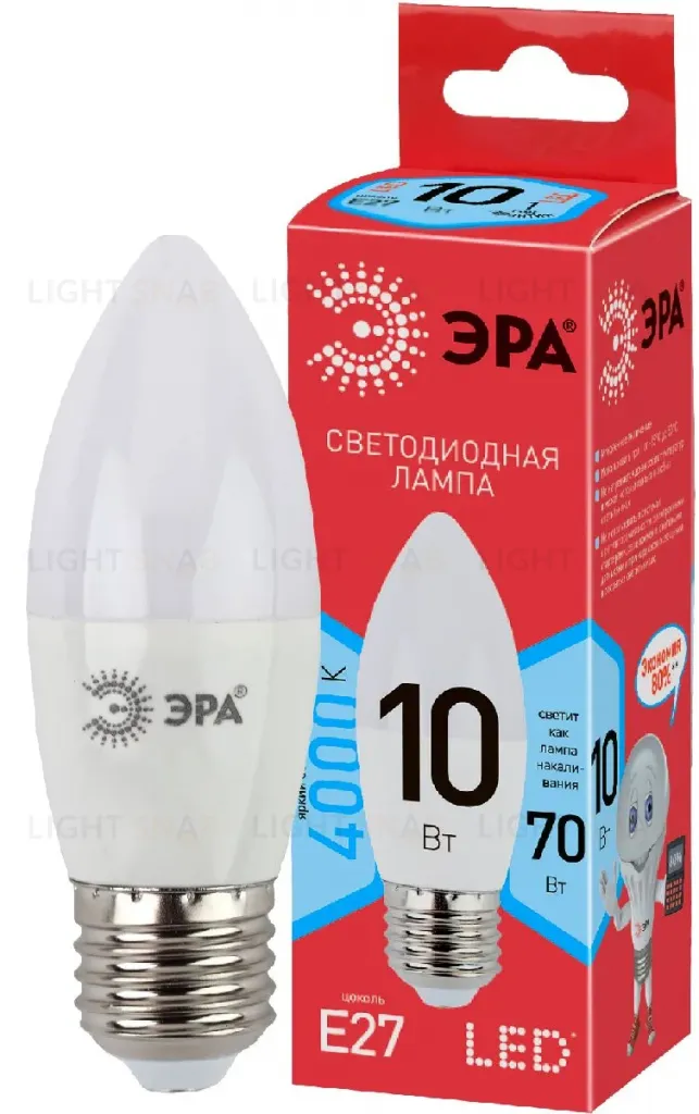Лампа светодиодная Эра E27 10W 4000K LED B35-10W-840-E27 R Б0050696 Б0050696