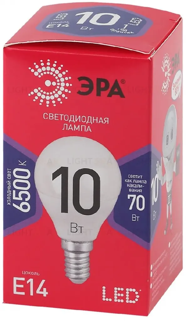 Лампа светодиодная Эра E14 10W 6500K LED P45-10W-865-E14 R Б0045354 Б0045354