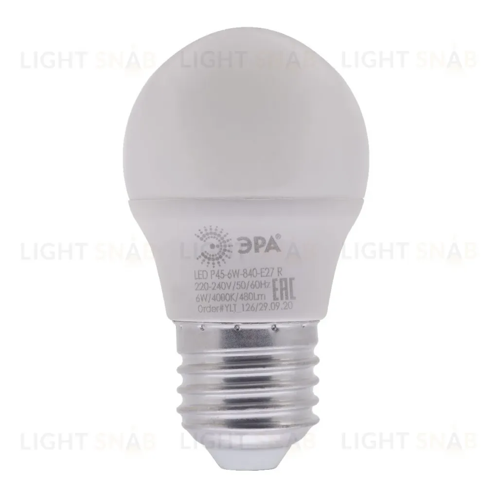 Лампа светодиодная Эра E27 6W 4000K LED P45-6W-840-E27 R Б0049644 Б0049644