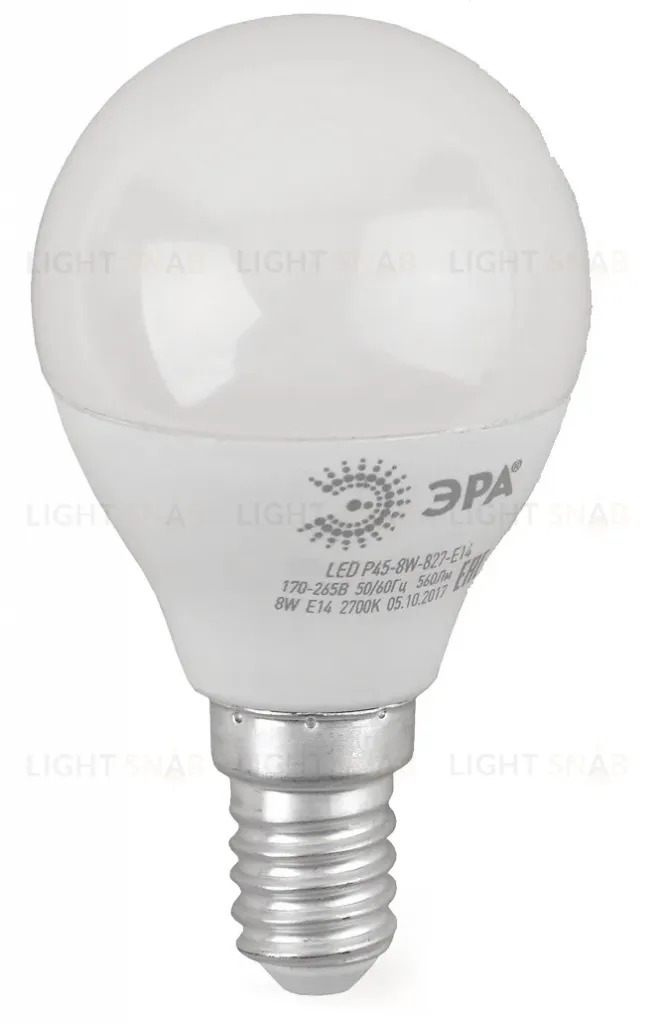 Лампа светодиодная Эра E14 8W 2700K LED P45-8W-827-E14 R Б0050697 Б0050697