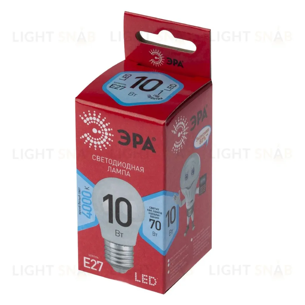 Лампа светодиодная Эра E27 10W 4000K LED P45-10W-840-E27 R Б0050234 Б0050234