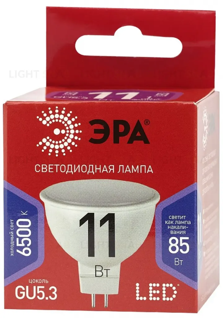 Лампа светодиодная Эра GU5.3 11W 6500K LED MR16-11W-865-GU5.3 R Б0045347 Б0045347