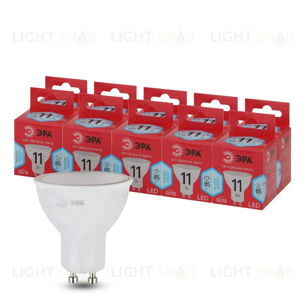 Лампа светодиодная Эра GU10 11W 4000K LED MR16-11W-840-GU10 R Б0050693 Б0050693