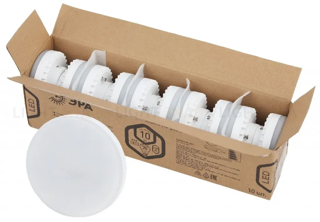 Лампа светодиодная Эра GX53 10W 6500K LED GX-10W-865-GX53 R (10-PACK) Б0045327 Б0045327