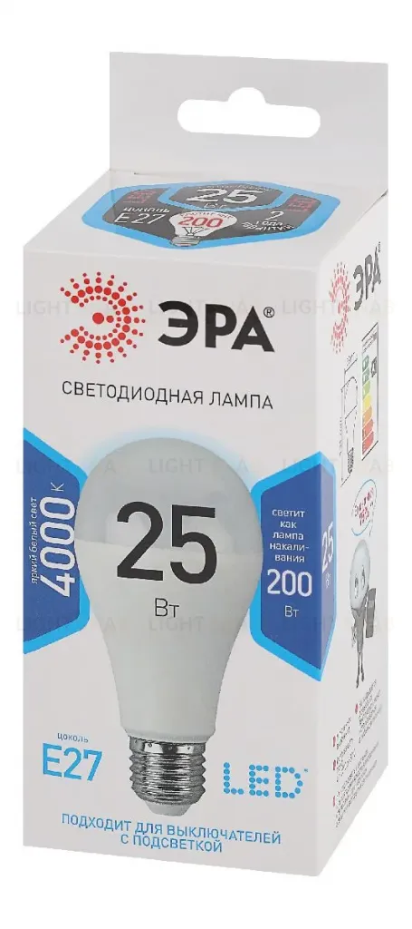 Лампа светодиодная Эра E27 25W 4000K LED A65-25W-840-E27 Б0035335 Б0035335