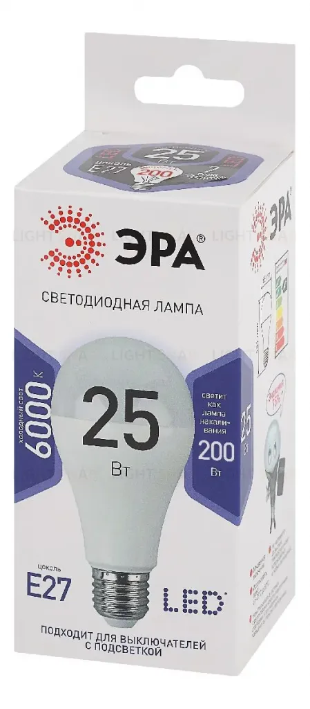 Лампа светодиодная Эра E27 25W 6000K LED A65-25W-860-E27 Б0035336 Б0035336