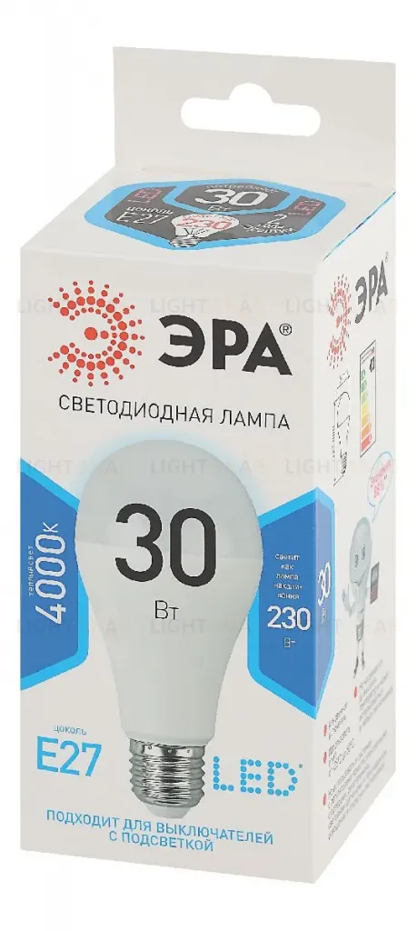 Лампа светодиодная Эра E27 30W 4000K LED A65-30W-840-E27 Б0048016 Б0048016