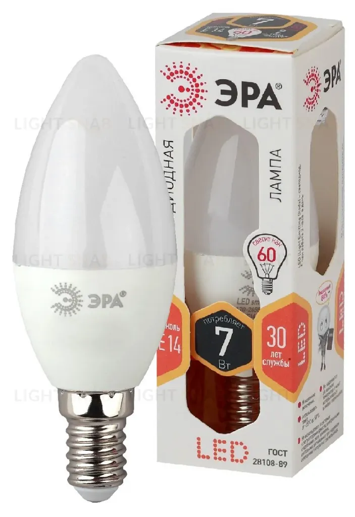 Лампа светодиодная Эра E14 7W 2700K LED B35-7W-827-E14 Б0020538 Б0020538