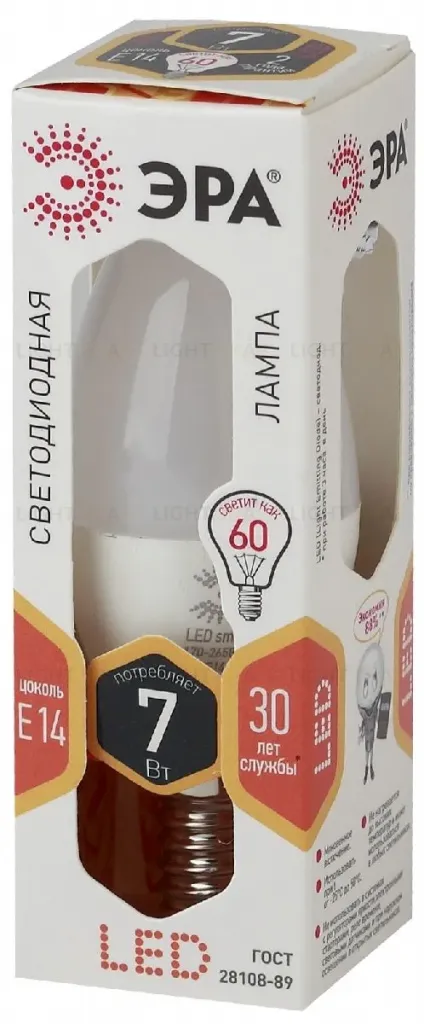 Лампа светодиодная Эра E14 7W 2700K LED B35-7W-827-E14 Б0020538 Б0020538