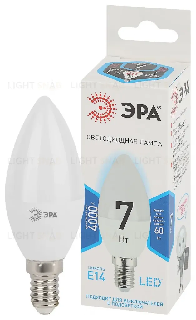 Лампа светодиодная Эра E14 7W 4000K LED B35-7W-840-E14 Б0020539 Б0020539