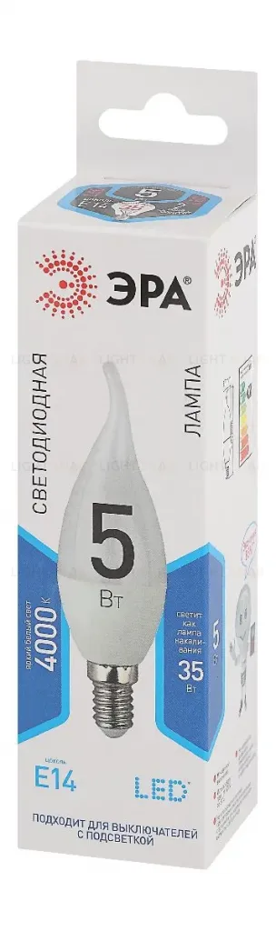 Лампа светодиодная Эра E14 5W 4000K LED BXS-5W-840-E14 Б0027968 Б0027968