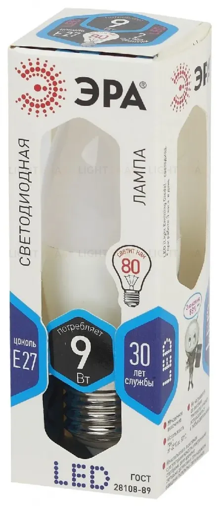 Лампа светодиодная Эра E27 9W 4000K LED B35-9W-840-E27 Б0027972 Б0027972