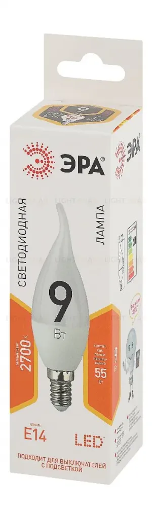 Лампа светодиодная Эра E14 9W 2700K LED BXS-9W-827-E14 Б0027973 Б0027973