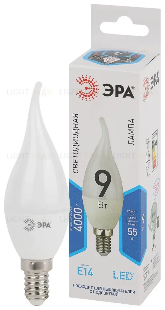 Лампа светодиодная Эра E14 9W 4000K LED BXS-9W-840-E14 Б0027974 Б0027974
