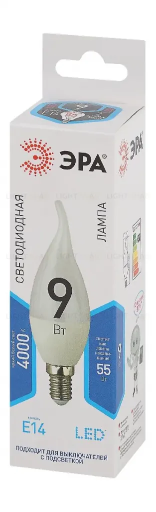 Лампа светодиодная Эра E14 9W 4000K LED BXS-9W-840-E14 Б0027974 Б0027974