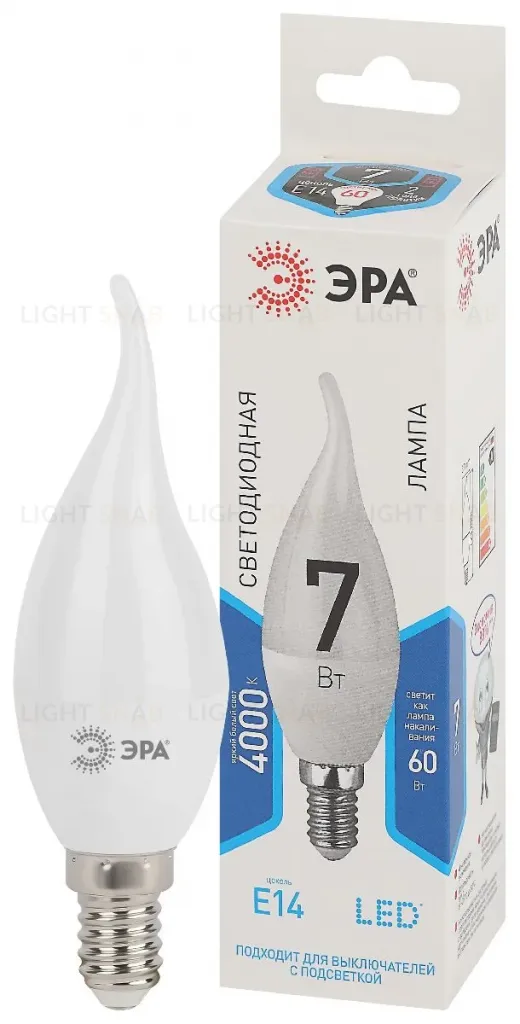Лампа светодиодная Эра E14 7W 4000K LED BXS-7W-840-E14 Б0028483 Б0028483