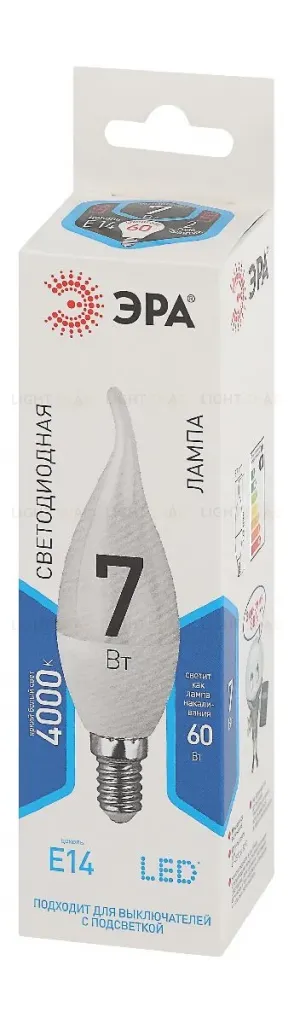 Лампа светодиодная Эра E14 7W 4000K LED BXS-7W-840-E14 Б0028483 Б0028483