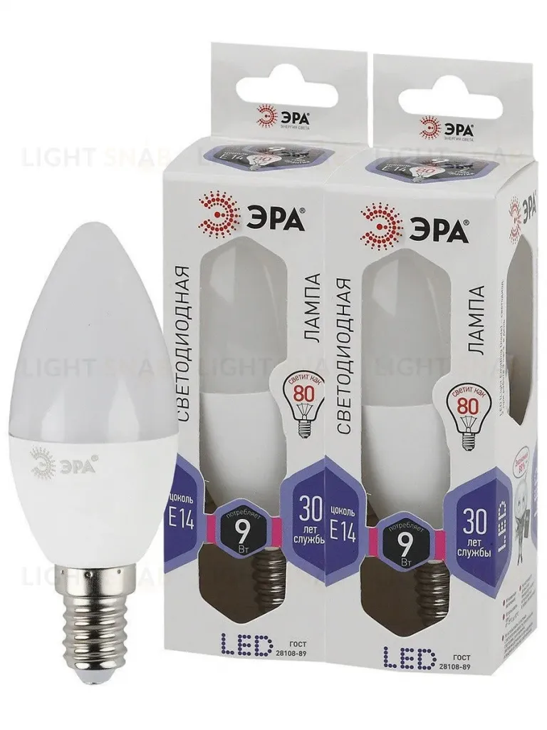 Лампа светодиодная Эра E14 9W 6000K LED B35-9W-860-E14 Б0031403 Б0031403