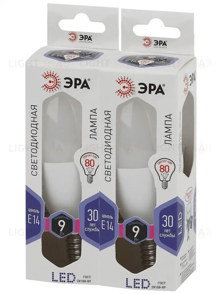 Лампа светодиодная Эра E14 9W 6000K LED B35-9W-860-E14 Б0031403 Б0031403