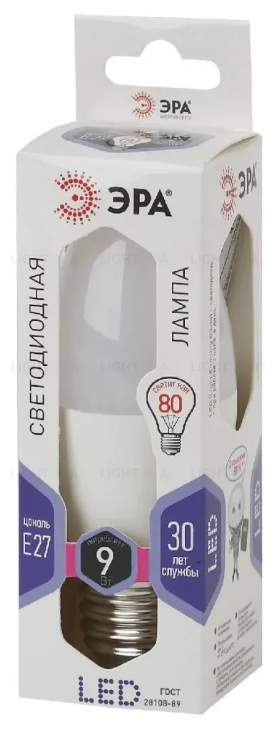 Лампа светодиодная Эра E27 9W 6000K LED B35-9W-860-E27 Б0031410 Б0031410