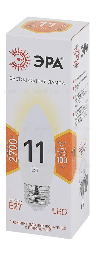 Лампа светодиодная Эра E27 11W 2700K LED B35-11W-827-E27 Б0032981 Б0032981