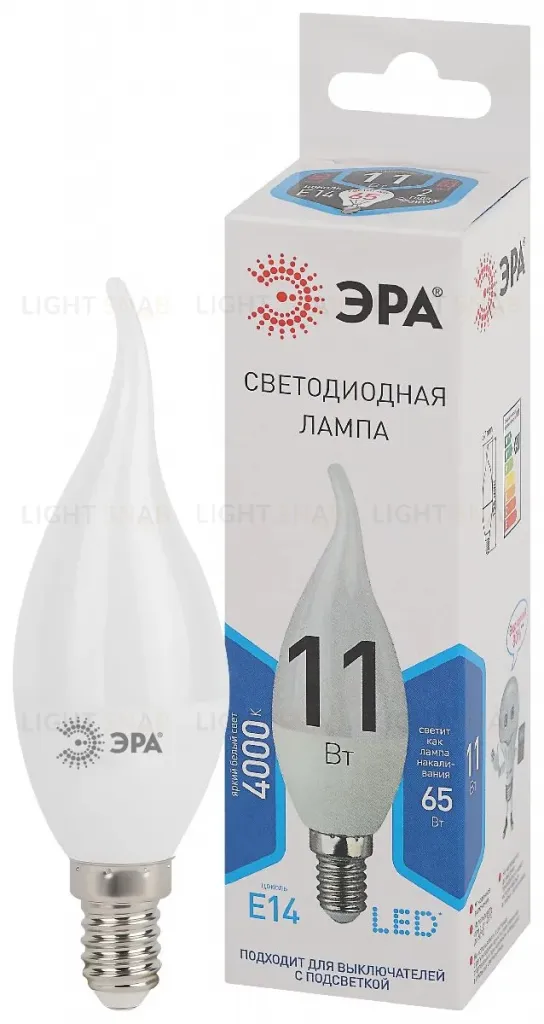 Лампа светодиодная Эра E14 11W 4000K LED BXS-11W-840-E14 Б0032993 Б0032993