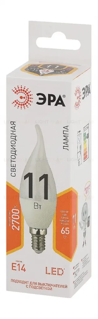 Лампа светодиодная Эра E14 11W 2700K LED BXS-11W-827-E14 Б0032992 Б0032992