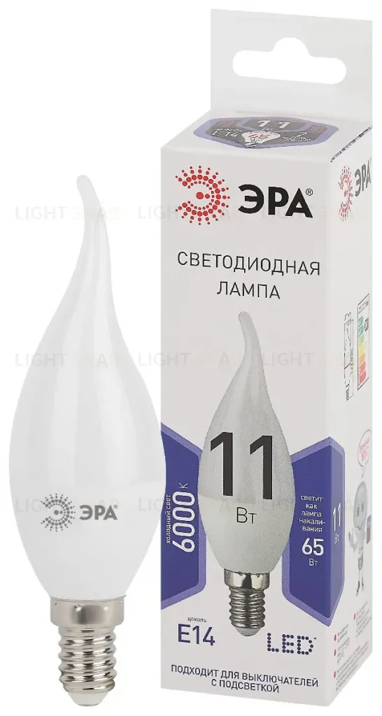 Лампа светодиодная Эра E14 11W 6000K LED BXS-11W-860-E14 Б0032994 Б0032994