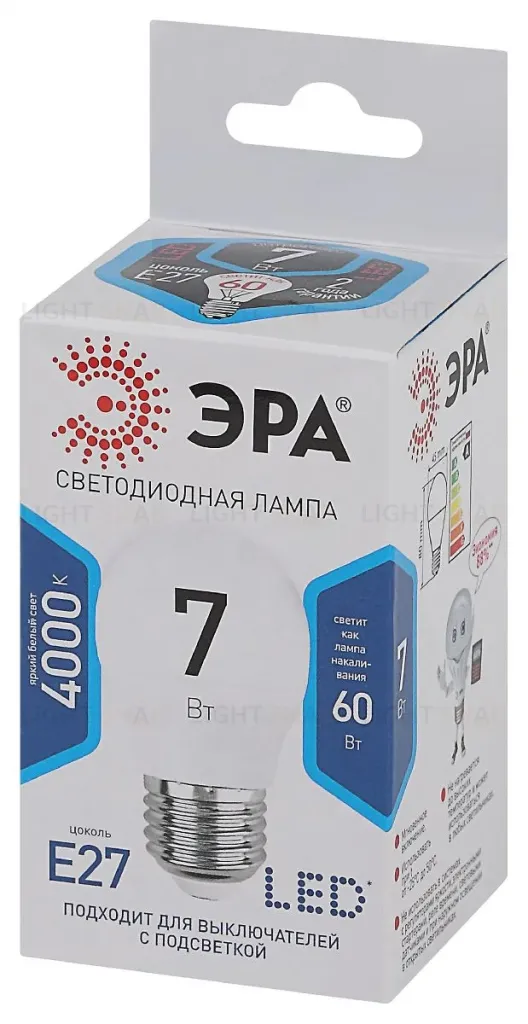 Лампа светодиодная Эра E27 7W 4000K LED P45-7W-840-E27 Б0020554 Б0020554