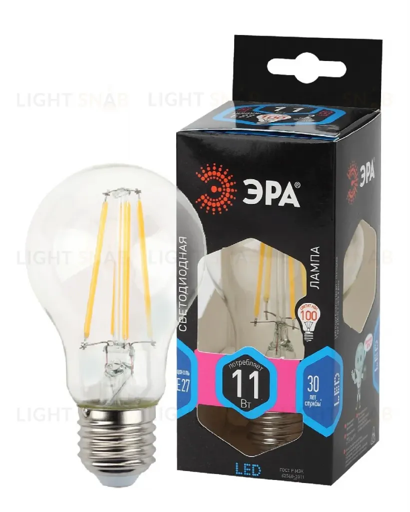 Лампа светодиодная Эра E27 11W 4000K F-LED A60-11W-840-E27 Б0035026 Б0035026